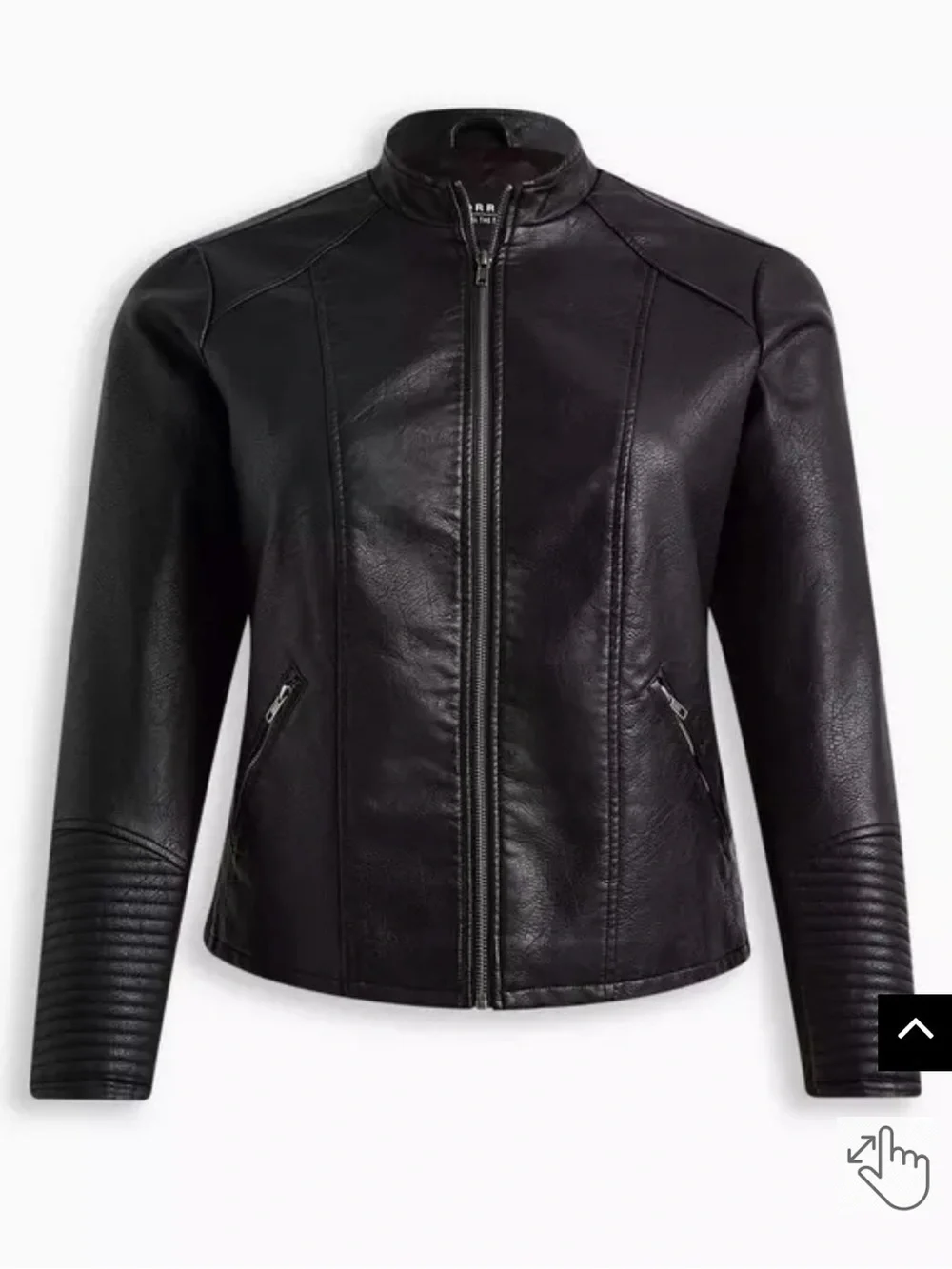 torrid Black Faux Leather Moto Jacket with Quilted Sleeve Detail sz 3X